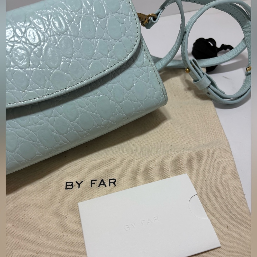 BY FAR Blue Mini Bag with Strap - Picture 11 of 11